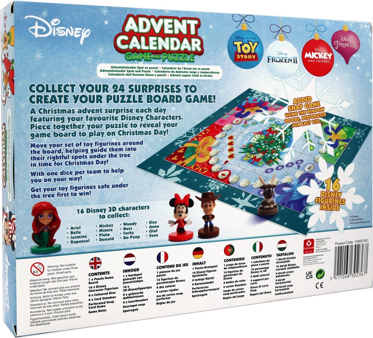 Disney Adventskalender - Spel & Puzzel - Bevat 24 verrassingen - Aftelkalender - Kerst