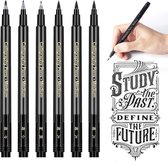 Handschrift Pennen Kalligrafie Pennen Set Handschrift Oefenboek, Beginners Dagboek, Bullet Journal Accessoires, Brush Pen Zwart