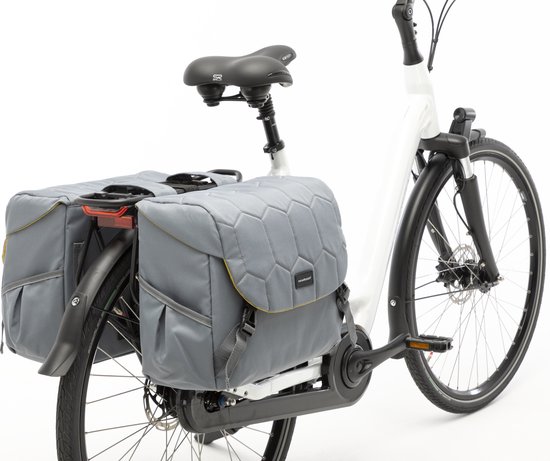 New Looxs Quilted Mondi Joy Double Dubbele Fietstas - 38 liter - Grijs van New Looxs — afbeelding 5