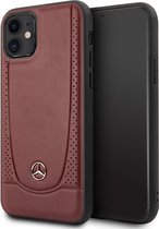 iPhone 11/XR Backcase hoesje - Mercedes-Benz - Effen Rood - Leer