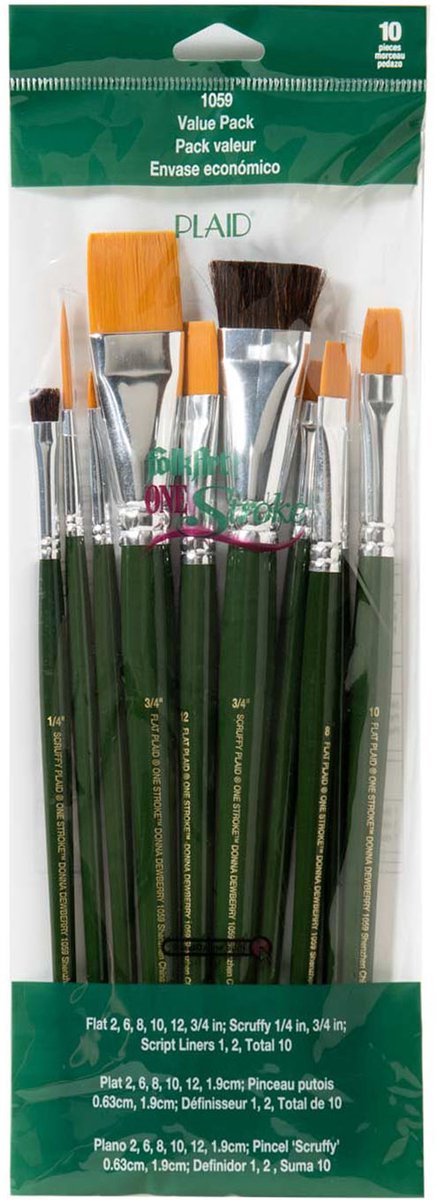 FolkArt Brush set - one stroke value pack 10stuks