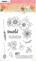 Clear stamp A6 - Say it with flowers nr. 526