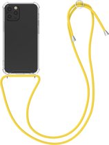 kwmobile telefoonhoesje compatibel met Apple iPhone 12 / 12 Pro - Hoesje met koord - Back cover in transparant / lichtgeel