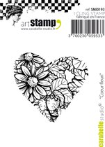 Carabelle cling stamp mini coeur fleuri