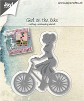 Joy!Crafts Stencil - Snij- embosstencil - Meisje op fiets