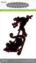 Die cut stencil santa sleigh and reindeer