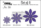 Crealies Set van 3 snijmallen - no.36 Bloemen 18