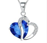 Akyol | Ketting dames | Ketting meisje | Ketting cadeau | Hartjes ketting | Hartje | Liefde | Vriendschapsketting | Blauw