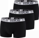 Replay - Heren Onderbroeken 3-Pack Basic Boxers - Zwart - Maat XL