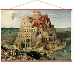 Poster In Posterhanger - De Toren van Babel - 50x70 cm - Pieter Bruegel - Kader Hout - Ophangsysteem - Kunst - Christendom