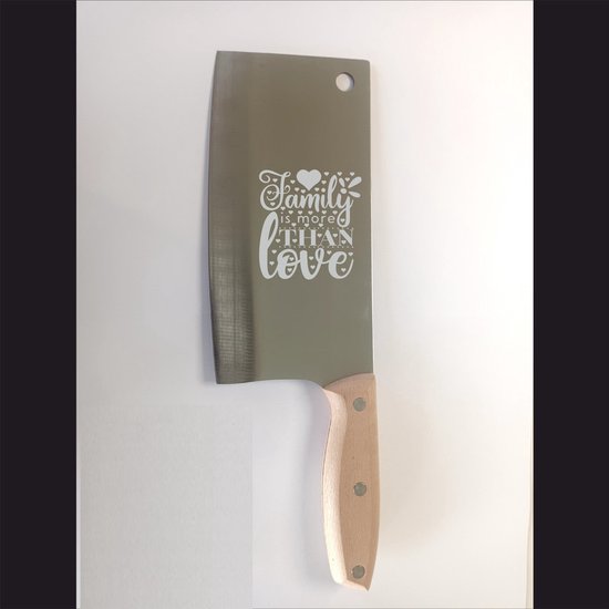 Couperet avec gravure - Acier inoxydable - Family Is More Than Love