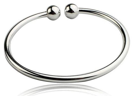 N3 Collecties Ronde  gladde kraalopening 925 sterling zilveren armbanden