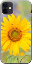 Geschikt voor iPhone 12 mini hoesje - Bloemen - Zonnebloem - Geel - Siliconen Telefoonhoesje