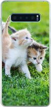 Geschikt voor Samsung Galaxy S10 Lite hoesje - Kittens - Kat - Mand - Meisjes - Kinderen - Jongens - Kids - Siliconen Telefoonhoesje