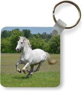 Sleutelhanger - Uitdeelcadeautjes - Paarden - Natuur - Wit - Plastic