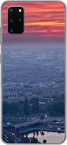Geschikt voor Samsung Galaxy S20 Plus hoesje - Rotterdam - Zonsondergang - Roze - Siliconen Telefoonhoesje