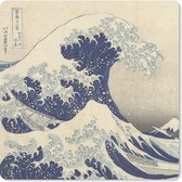 Muismat Klein - De grote golf bij Kanagawa - Schilderij van Katsushika Hokusai - 20x20 cm