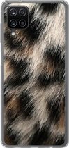 Geschikt voor Samsung Galaxy A12 hoesje - Close-up panterprint - Siliconen Telefoonhoesje