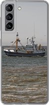Geschikt voor Samsung Galaxy S21 hoesje - Noordzee - Vissersboot - Water - Siliconen Telefoonhoesje