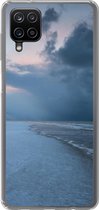 Geschikt voor Samsung Galaxy A12 hoesje - Noordzee - Storm - Water - Siliconen Telefoonhoesje