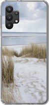 Geschikt voor Samsung Galaxy A32 5G hoesje - Noordzee - Duinen - Water - Siliconen Telefoonhoesje