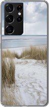 Geschikt voor Samsung Galaxy S21 Ultra hoesje - Noordzee - Duinen - Water - Siliconen Telefoonhoesje