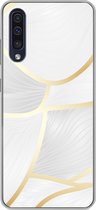 Geschikt voor Samsung Galaxy A50 hoesje - Abstract patroon met gouden lijnen - Siliconen Telefoonhoesje