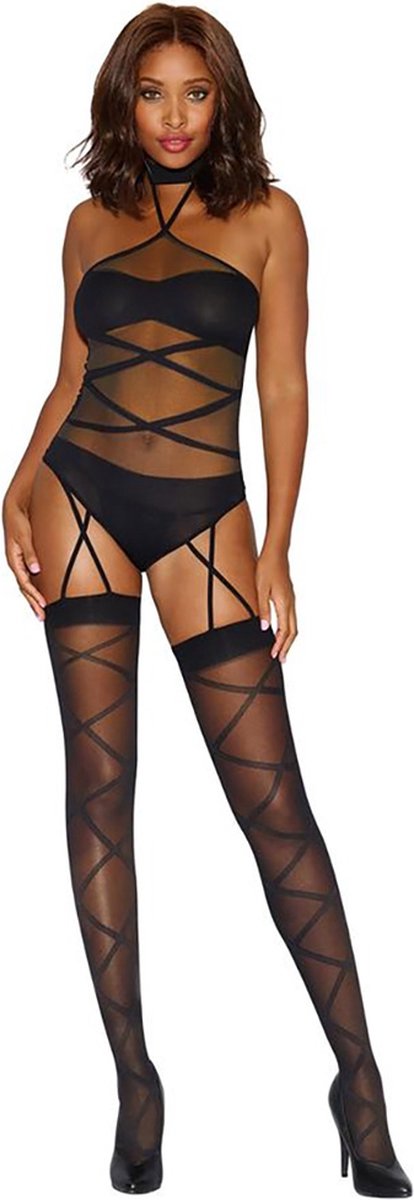 Criss-Cross Teddy Bstk Dmd - OS - Black - Maat OS