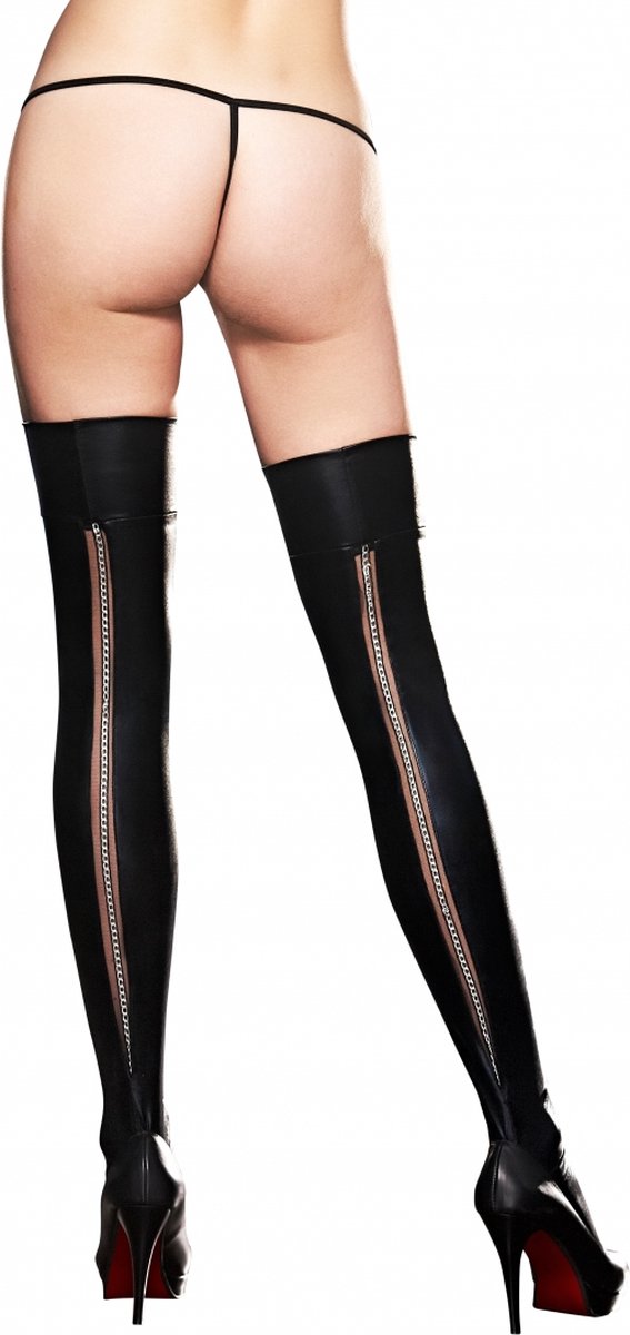 Goedkoopste Wetlook Chain Stay-Ups - Black - Maat L/XL