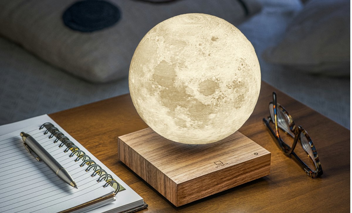 Gingko Smart Moon Lamp - Notenhout - 3D - Luxe zwevende maanlamp | bol.com