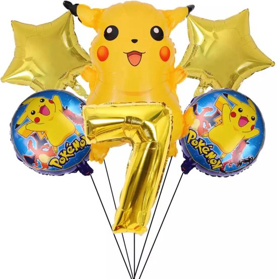 Pokemon Party Ballonnen 32Inch Nummer Folie Ballon Kids Verjaardagsfeestje Decoratie 6 stuks