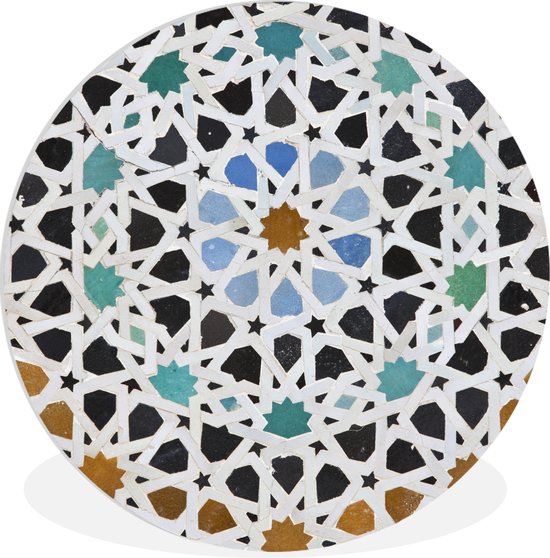 WallCircle - Wandcirkel ⌀ 30 - Een Marokkaanse Mozaïekdetail - Ronde schilderijen woonkamer - Wandbord rond - Muurdecoratie cirkel - Kamer decoratie binnen - Wanddecoratie muurcirkel - Woonaccessoires