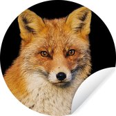 Wallpaper Circle - Renard - Rouge - Zwart - ⌀ 120 cm - Wall Circle - Auto-adhésif - Round Wallpaper Sticker XXL