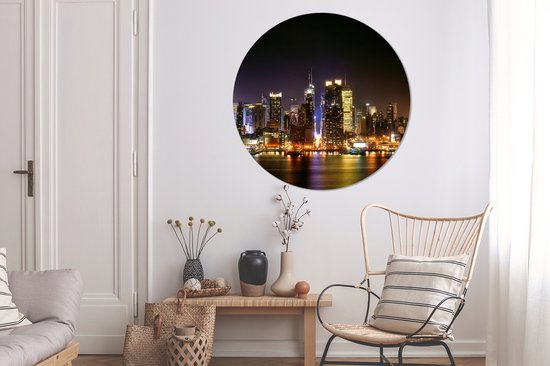 Cercle mural - Cercle mural Indoor - ⌀ 120 cm - Plastique - New York - Skyline - Coloris XXL