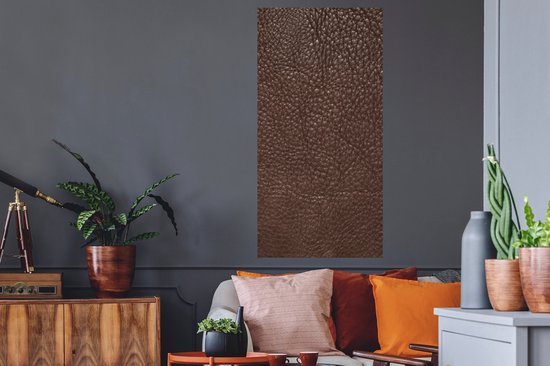 Stickers Stickers muraux - Structure en cuir marron - 60x120 cm - Film adhésif