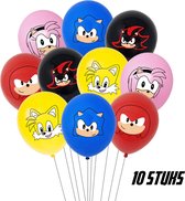 Sonic Ballonen - 10 Stuks - Sonic the Hedgehog - Ballonnen Verjaardag - Latex Ballonnen - Sonic Speelgoed