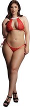 Snow Angel Lace Lingerie Set OSX - Red - Maat Queen Size