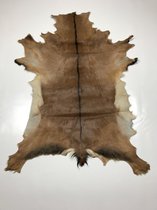 48. Geitenhuid / Geitenvacht 86 x 107 cm – Decoratief – Natuurproduct – Vloerkleed – Dierenvel – Bruin, Wit, Zwart