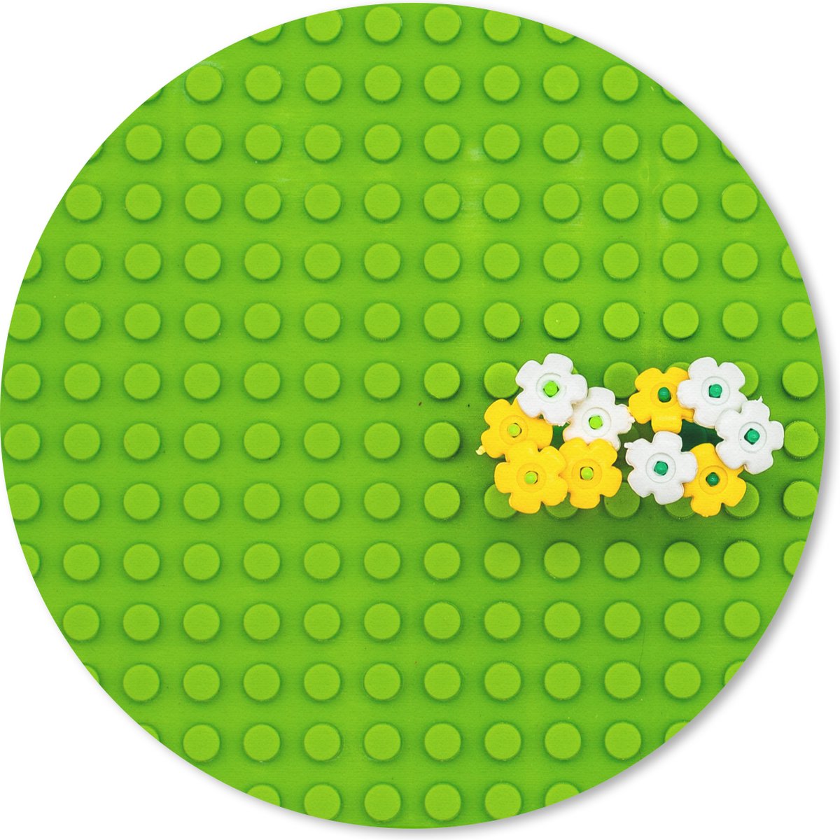 Muismat rond 40x40 cm - Mousepad Ondervloer met bloemen - Ronde muismatten