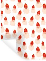 Muurstickers - Sticker Folie - Sinterklaas - Sint - Kinderen - Jongens - Meisjes - Kind - 120x160 cm - Plakfolie - Muurstickers Kinderkamer - Zelfklevend Behang XXL