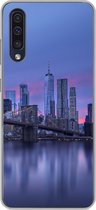 Geschikt voor Samsung Galaxy A50 hoesje - New York - Water - Brug - Siliconen Telefoonhoesje