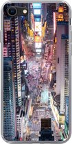 Geschikt voor iPhone 7 hoesje - Bovenaanzicht van Times Square in New York - Siliconen Telefoonhoesje