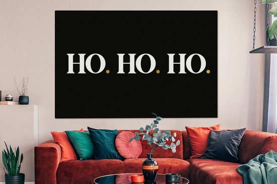 Tableau sur toile Ho ho ho - Père Noël - Citations - Noël - Proverbes - 180x120 cm - Décoration murale XXL