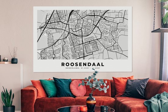Toile Peinture Plan de Ville - Roosendaal - Nederland - 180x120 cm - Décoration murale XXL
