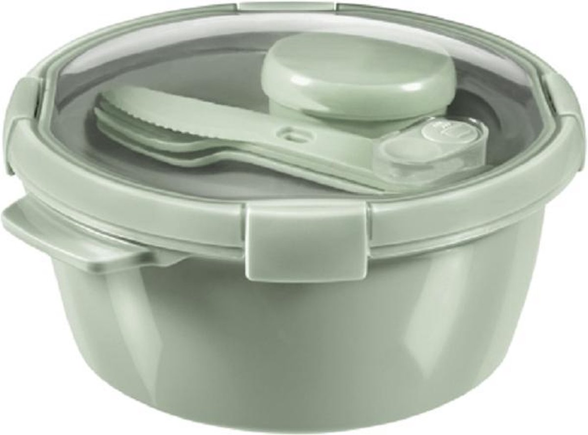 Curver Smart-To-Go-Eco - Lunchbox - 1.6L + Bestekset + Sausecup - (Set van 2) en Yourkitchen E-kookboek