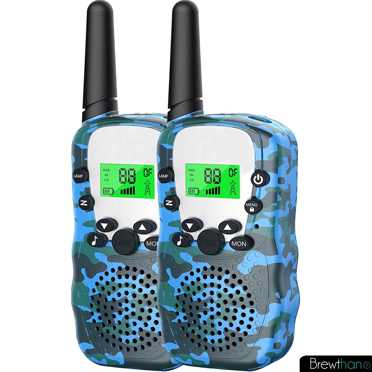 Brewthan© Walkie Talkie voor kinderen en volwassenen - Walkie talkie - Portofoon - 3KM Bereik - Blauw