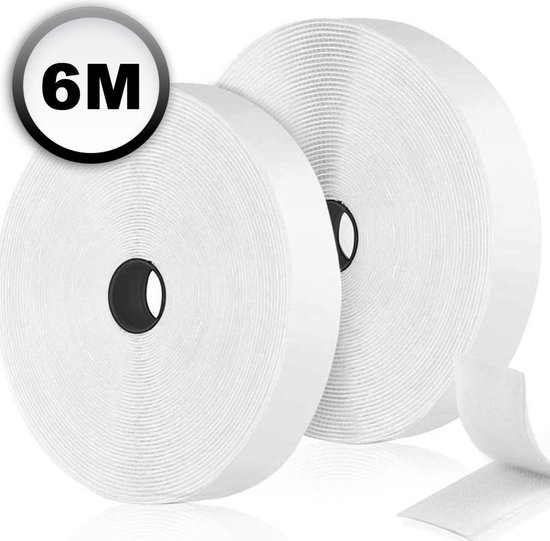 vooroordeel Leidinggevende doorgaan met AWEMOZ Zelfklevend Klittenband Rol - 2 x 6 Meter Lang Velcro Tape - Witte  Velcro -... | bol.com