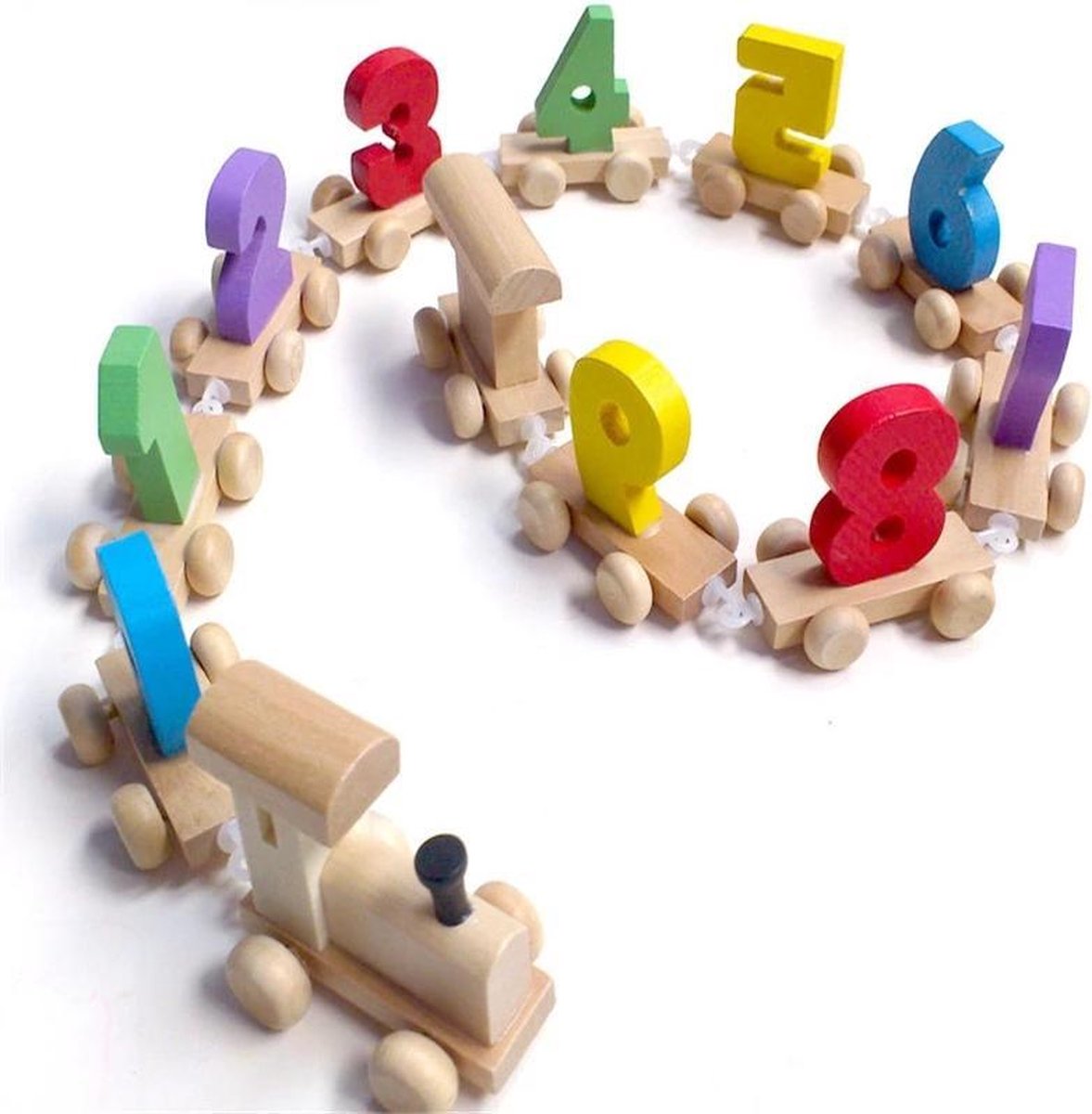 Afecto®  11-delige houten trein set met cijfers | Mini Houten Trein Speelgoed |  Educatief Speelgoed| - Afecto