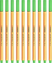 STABILO point 88 - Premium Fineliner - Fine 0,4 mm – Neon groen – Doos 10 stuks