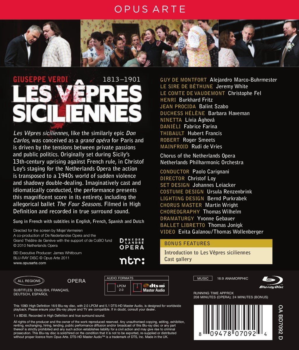 Haveman/Aghova/De Nederlandse Opera - Les Vepres Siciliennes (Blu